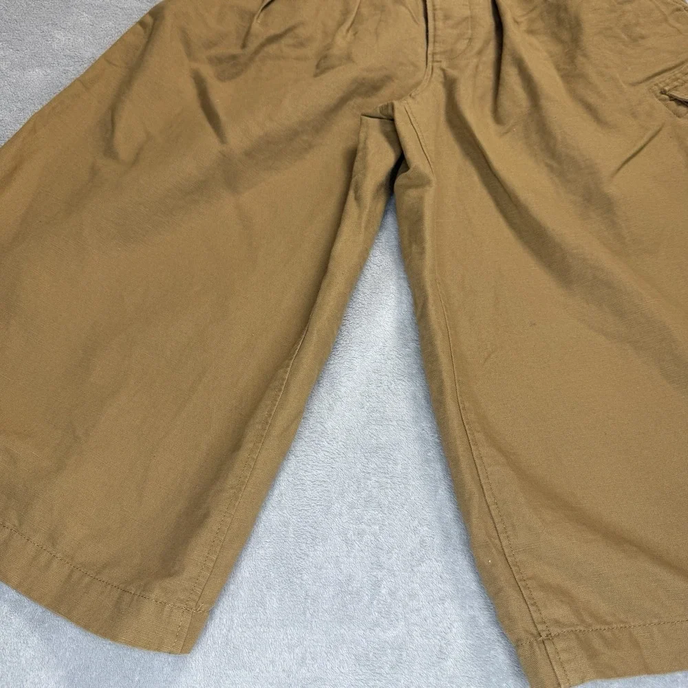 Banana Republic Women Explorer Cargo Culottes Pants 4 Tan Wide Leg Linen Cotton
